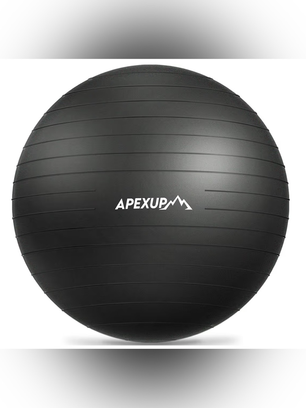 APEXUP Yoga Ball Exercise Ball 23-26 Inches Black with Pump